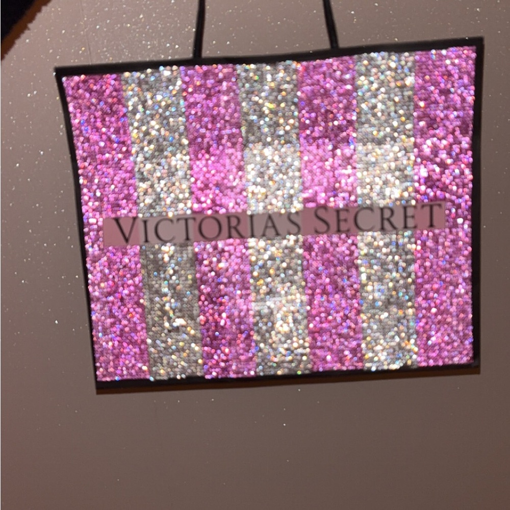 Victoria's Secret Glittery Pink and Silver bag